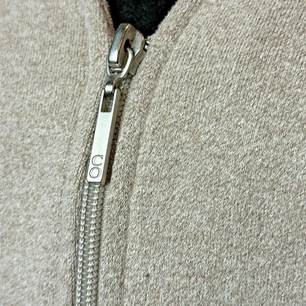 Company Ellen Tracy Zip Front Cardigan Sweater Women’s M Beige Soft Knit